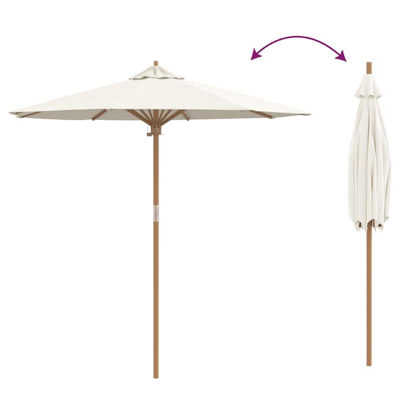vidaXL Garden Parasol Cream White 85.4x90.6 in Bamboo - 85.4 X 85.4 X 90.6 in