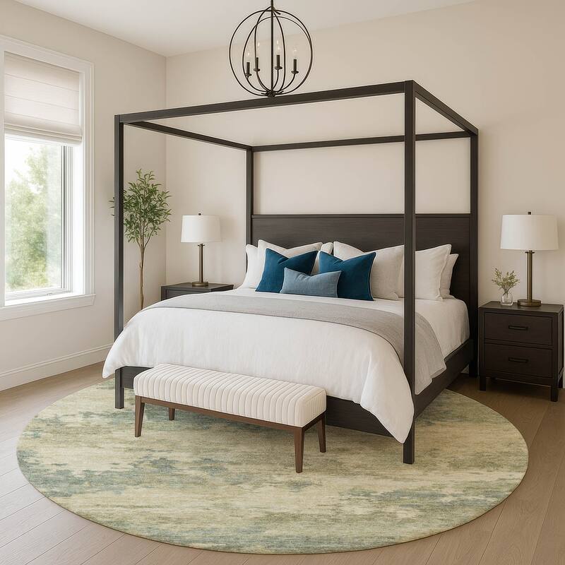 Premium Washable Super Soft Modern Chic Mayfield Rug - Seafoam - 8' x 8'