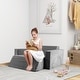 preview thumbnail 1 of 20, 8 Pieces Kids Modular Play Sofa with Detachable Cover for Playroom and Bedroom - 41.5" x 39.5" x 19" (L x W x H) Grey