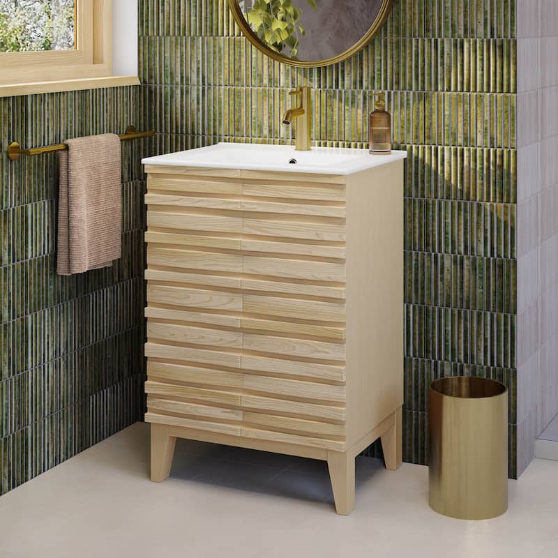 Cascade 24" Bathroom Vanity In Natural Oak