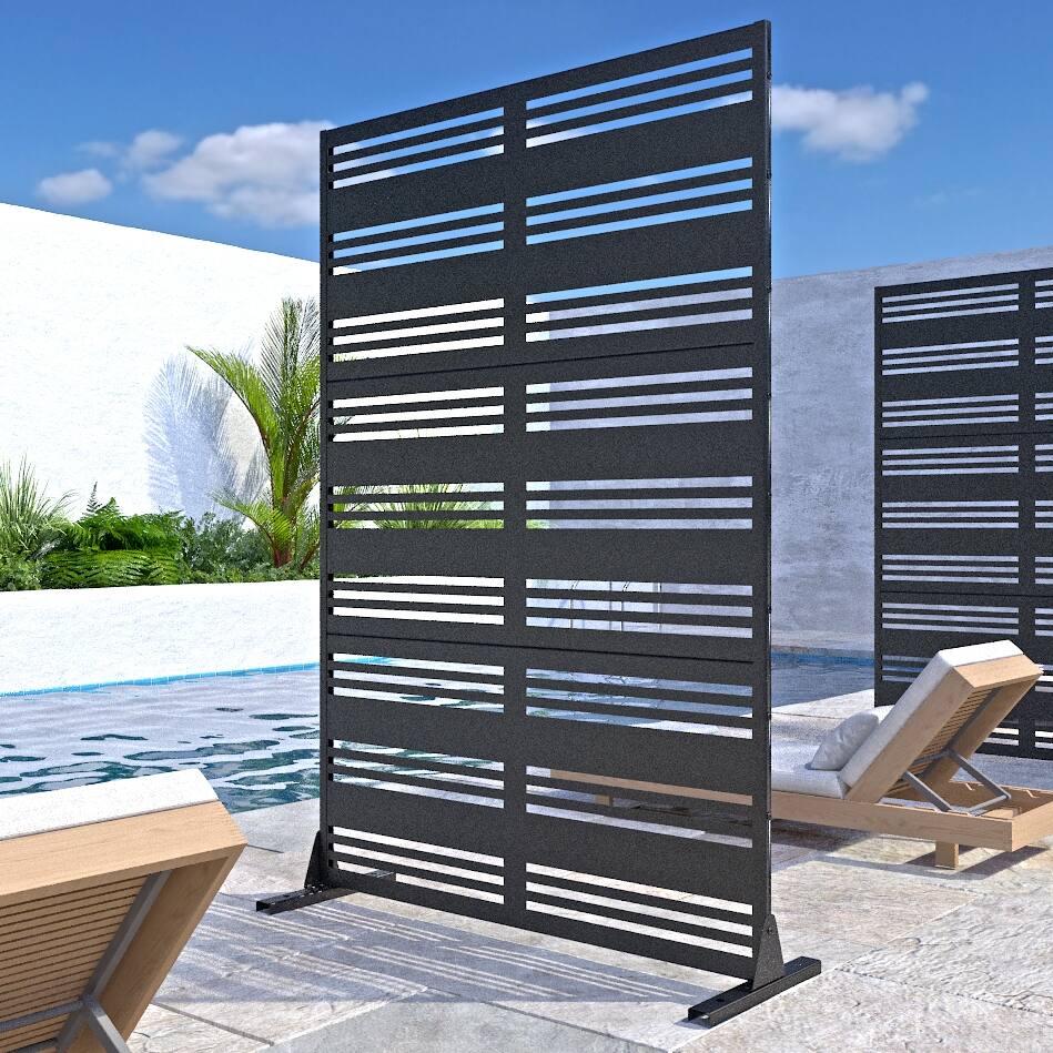 Outdoor Privacy Screen Metal Privacy Screen Panel Free Standing - 72*47