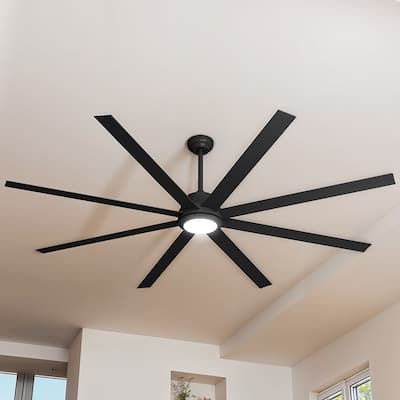 84 Inch 8 Blade Ceiling Fan with Light Remote and Quiet DC Motor - 84 Inches