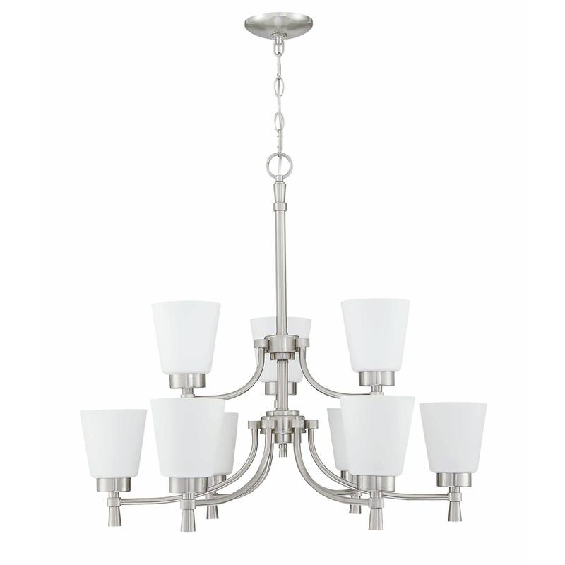 9 Light Shaded Classic Tiered Chandelier - 28.96"x26.44"