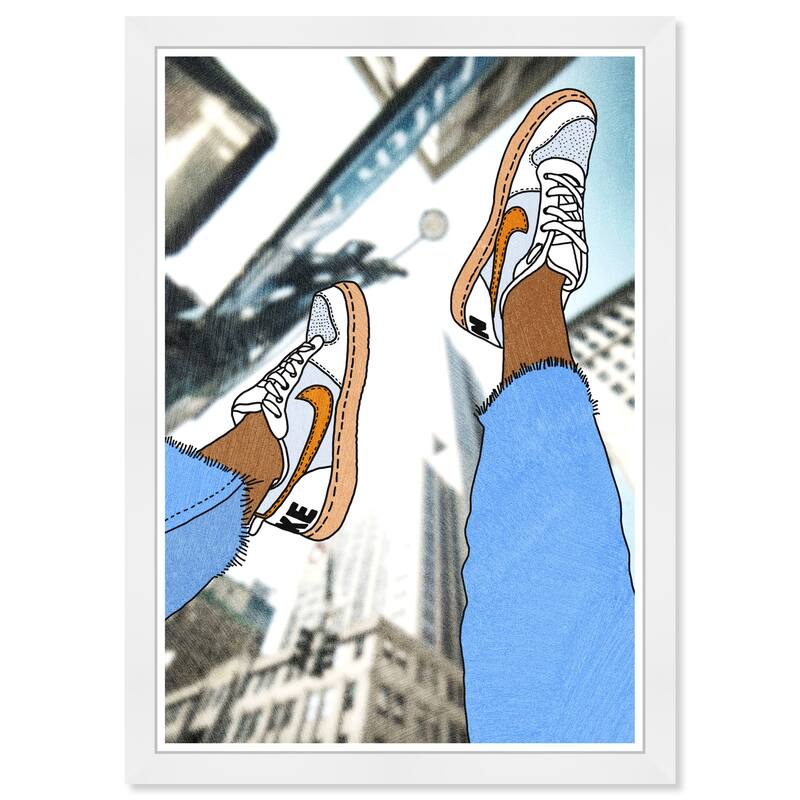 Wynwood Studio Prints Fashion and Glam Many Steps Blue and Modern & Contemporary Wall Art Canvas Print