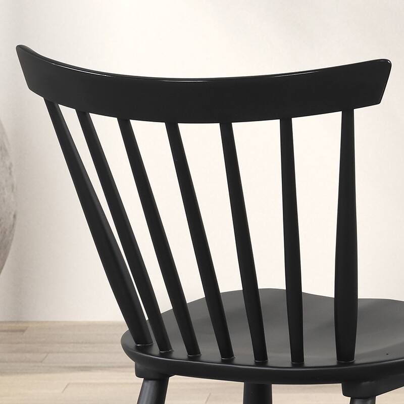Furniture of America Olivea Mid-Century Modern Black Wood Spindle Back Windsor Chair (Set of 2)