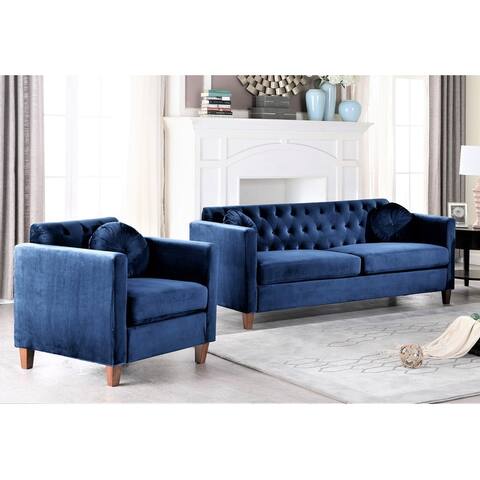 Persaud Kitts Classic Chesterfield Sofa and Chair Living Room Set