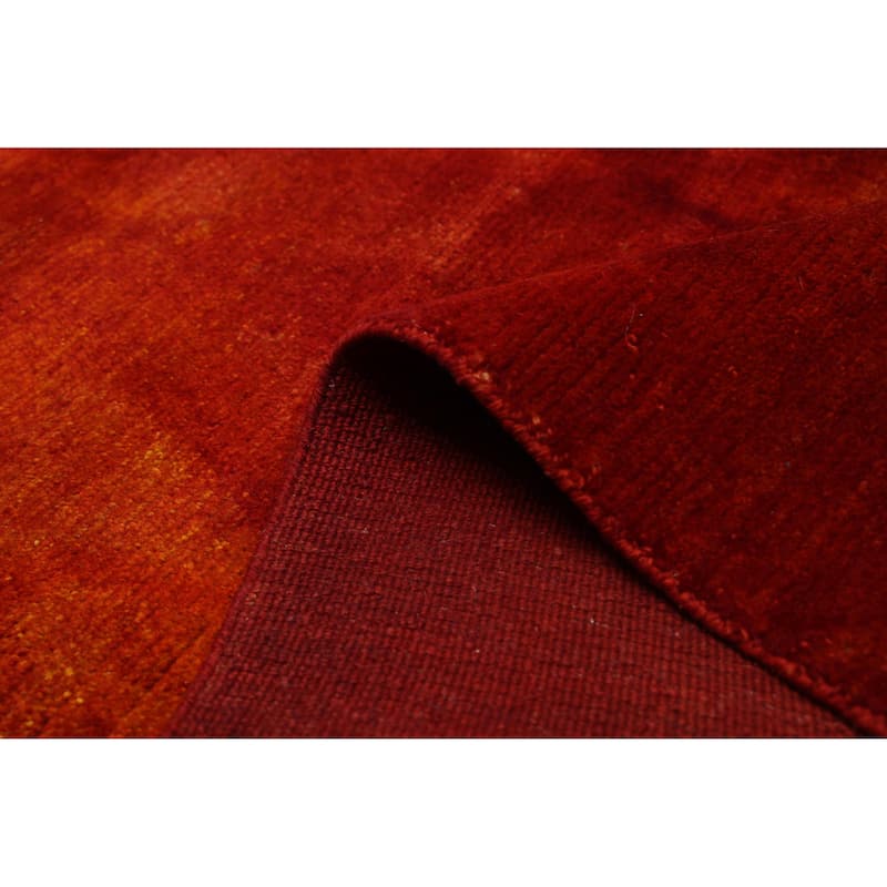 ECARPETGALLERY Hand-knotted Color Transition Red Wool Rug - 6'0 x 9'0