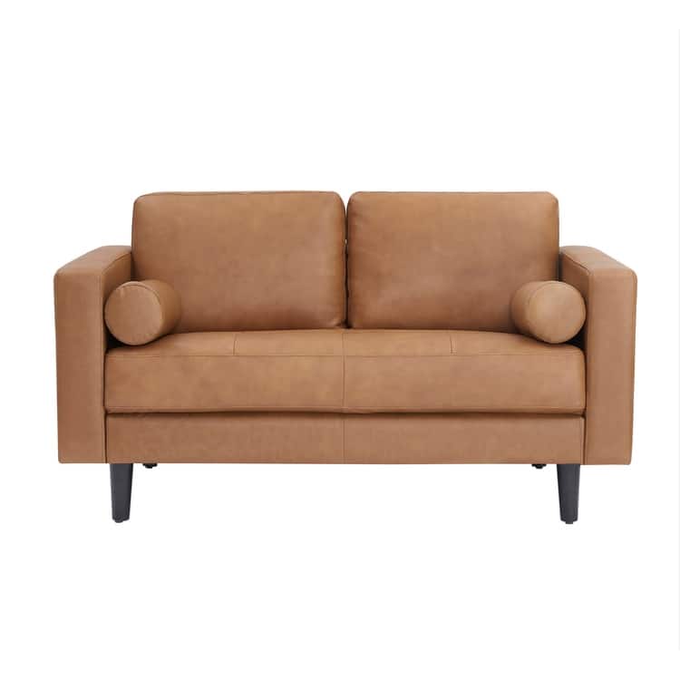 Genuine Mid-Century Leather Sofa Couch for Living Room Luxury Couch Sofa Furniture for Home Office Bedroom