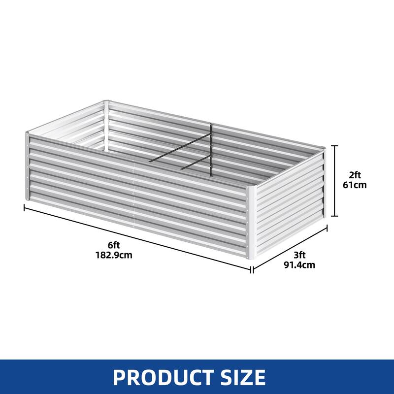 Silver Raised Garden Bed Kit for Vegetables, Flowers, Herbs-Set of 2