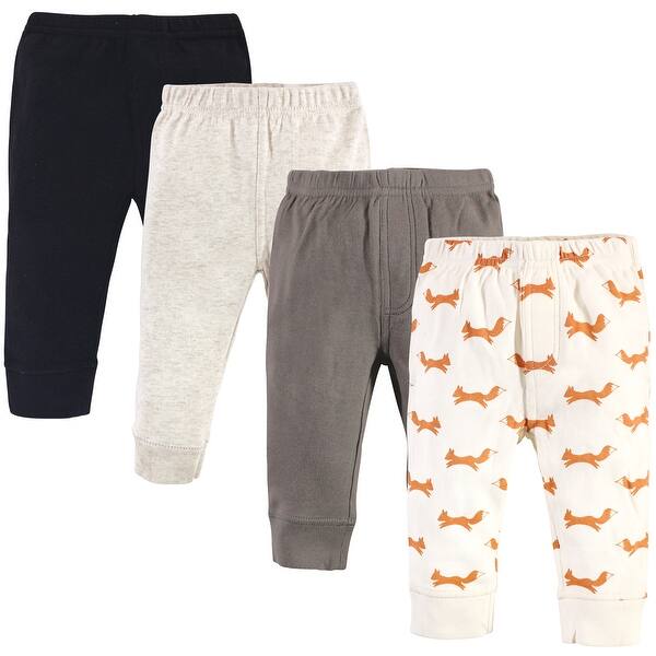 slide 1 of 1, Touched by Nature Baby Boy Organic Cotton Pants 4pk, Fox 0-3 Months - Fox