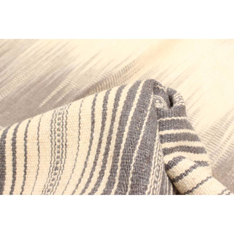 ECARPETGALLERY Flat-Weave Ankara FW Cream Wool Kilim - 5'1 x 7'10