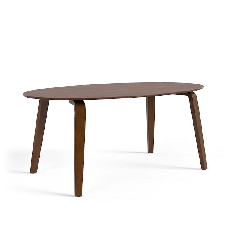 Furniture of America Beau I Mid-century Walnut 71-inch Wood Oval Dining Table