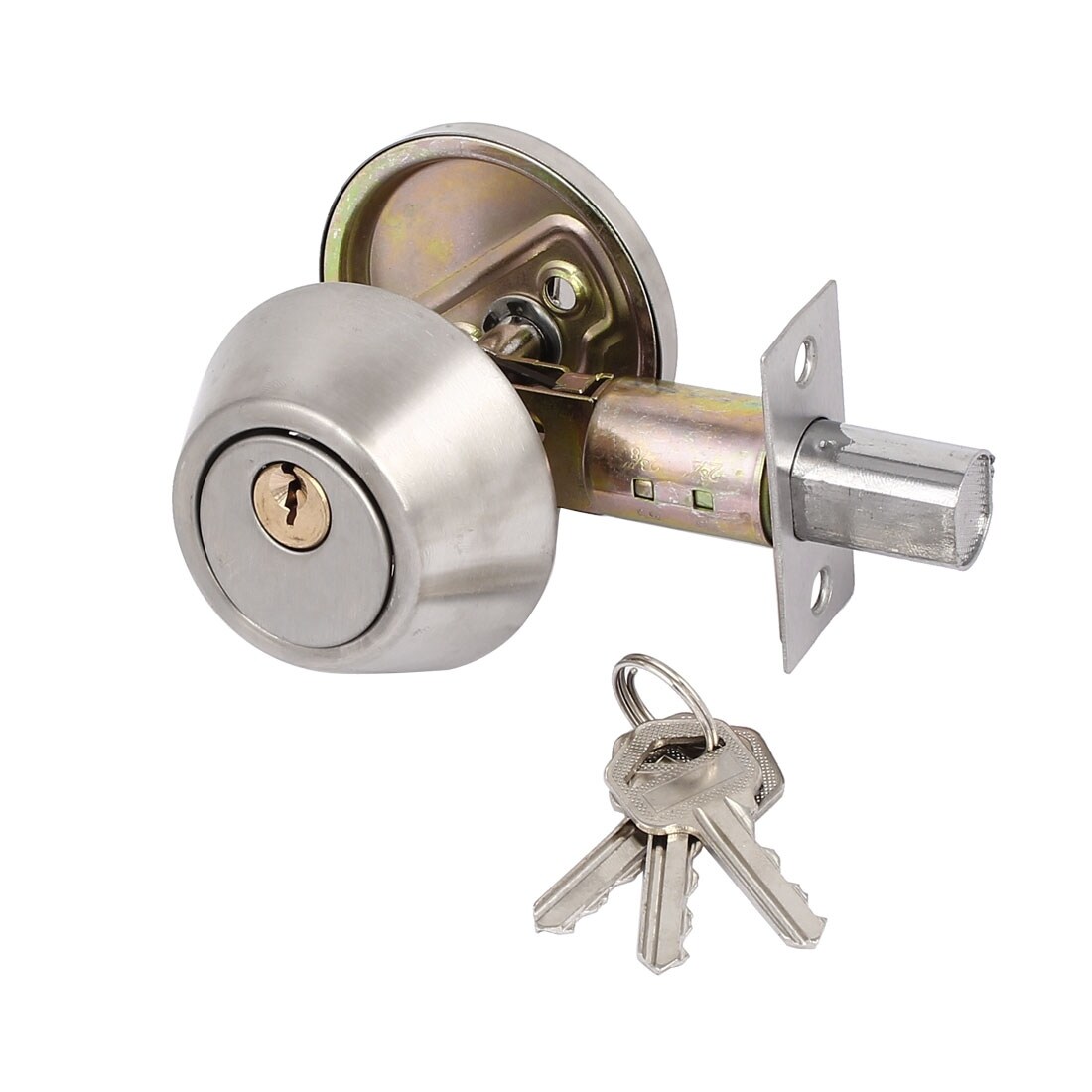 Keyed Entry Dual Cylinder Deadbolt Lock Locker f 35mm-45mm Thick