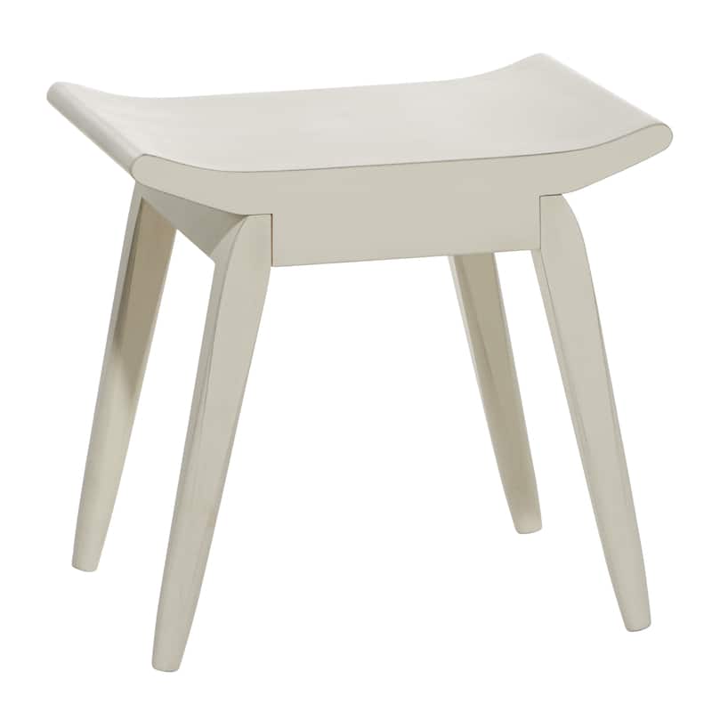 Wood Stool - Black or White - Roche River Decor - White
