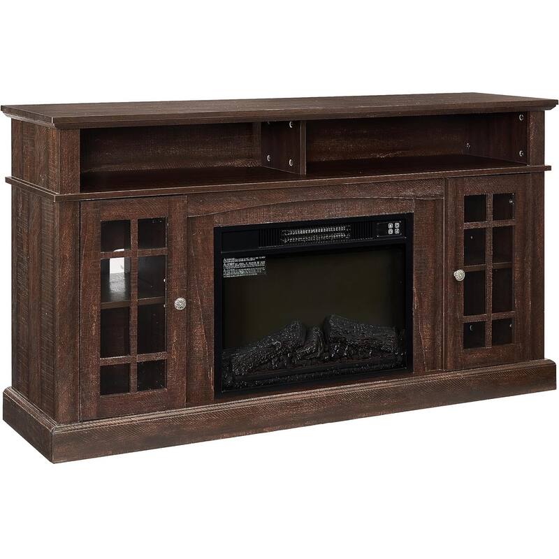 TV Media Stand For TV Up To 65" Traditional Media Entertainment Center Console Table With Open And Closed Storage Space