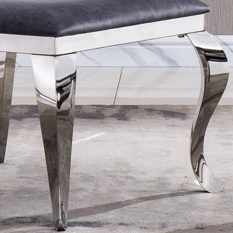 Velvet Dining Chair with Oval Backrest