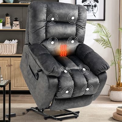 Power Lift Recliner Chair, Heat & Massage,Remote Control,Side Pocket