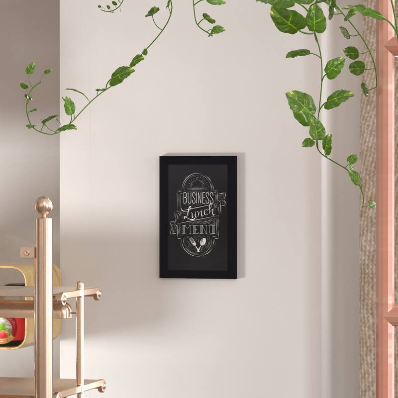 Wall Mounted Magnetic Chalkboard - 11"W x 0.75"D x 17"H - Black