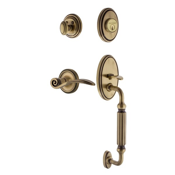 Nostalgic Warehouse CLASWN_ESET_238_FG_LH Classic Left Handed Sectional Single Cylinder Keyed Entry Handleset with F Grip and