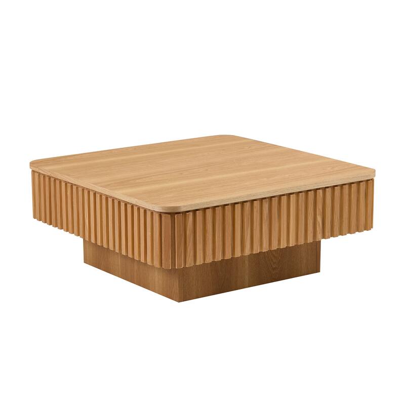 35.43 Inch Handcraft Drum Coffee Table Square Coffee Table,Lift Top Wooden Coffee Table with Hidden Storage Space