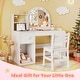 preview thumbnail 5 of 16, Gymax Kids Vanity Desk w/ Lights Open Bookshelf Storage Drawer