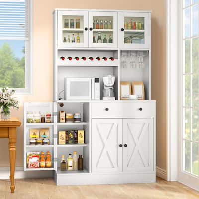 Moasis 71''H Kitchen Pantry Storage Cabinet - 40.9"L x 15.7"W x 71"H