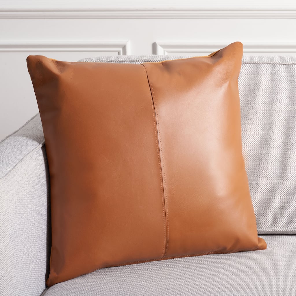SAFAVIEH Home Samori 20-inch Light Brown/Sand Decorative Pillow