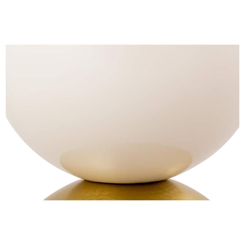 Pasargad Home Calista Brass Finish Round Side Table, Gold/Ivory - W10.25"xD10.25"xH20"