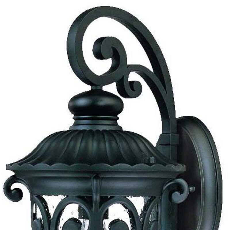Aluminum Outdoor Wall Light with Seeded Glass Dimmable LED - 11.63” x 9.38” x 22.75” (D x W x H)