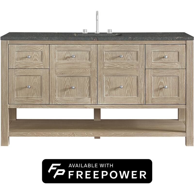 James Martin Vanities 330-V60S-FPBL Breckenridge 60" Free Standing - Whitewashed Oak