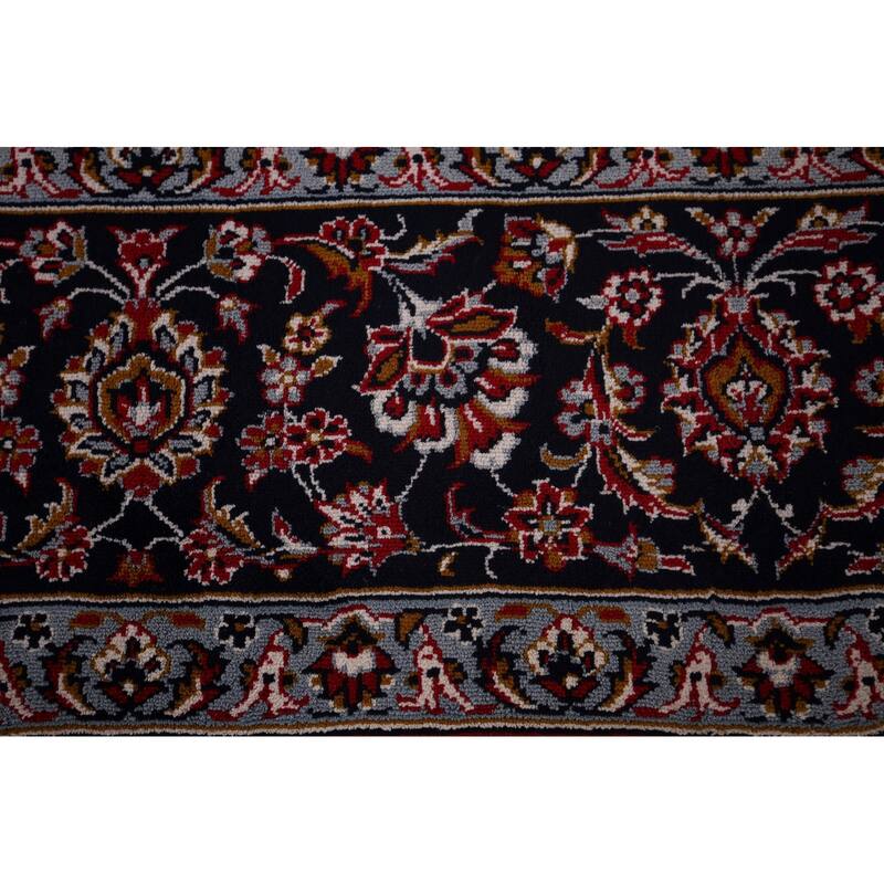 Floral Red Kashan Turkish Rug Dining Room Machine-Made Carpet - 9'7" x 12'9"