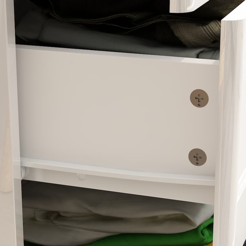 5 Drawers Chest with High Gloss Drawers With Light Storage Cabinet