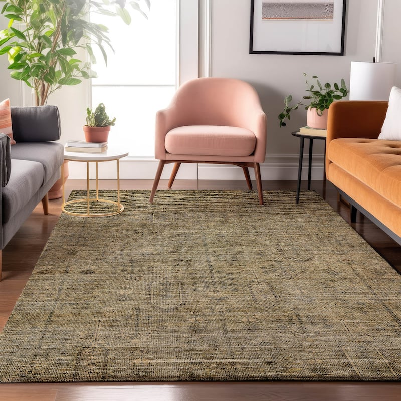 Premium Washable Super Soft Vintage Global Mayfield Rug - Brown - 3' x 5' - Rectangle