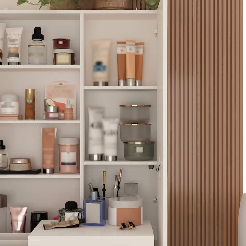 Dresser LED-Lit Vanity Dressing Cabinet with Full-Length Mirror