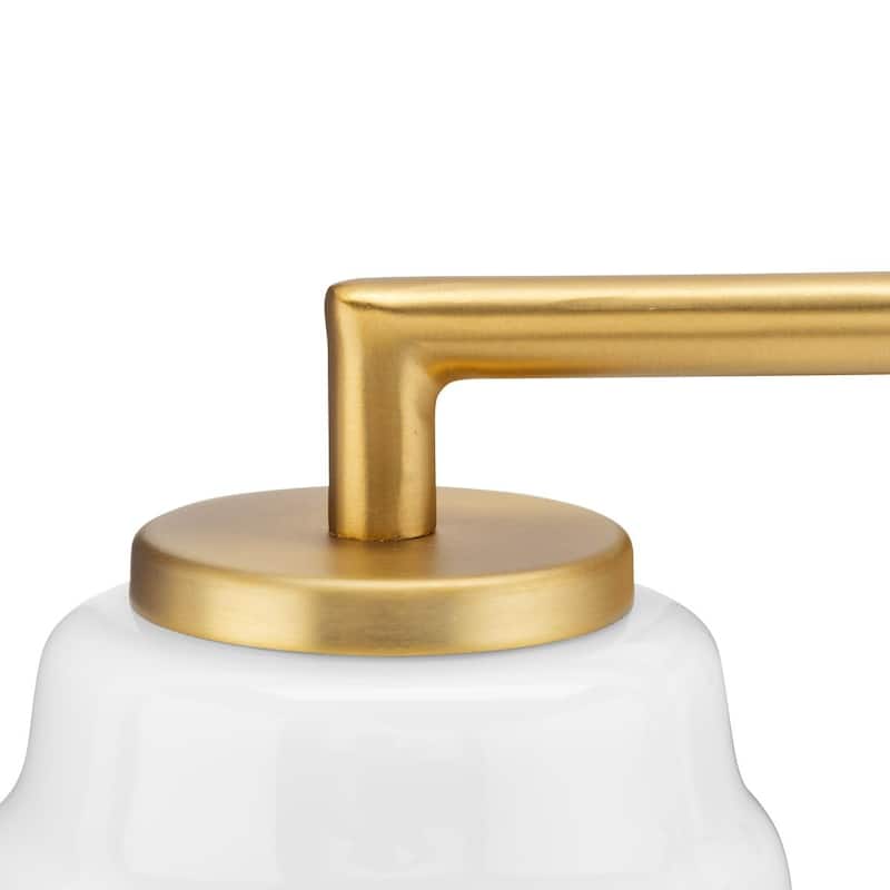 Spenser Collection Three-Light Brushed Gold Industrial Vanity Light - 23.37 in x 5.5 in x 7.62 in