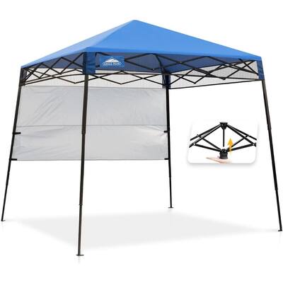 EAGLE PEAK Day Tripper 8x8 Slant Leg Lightweight Compact Portable Canopy w/Backpack Easy One Person Set-up Folding Shelter