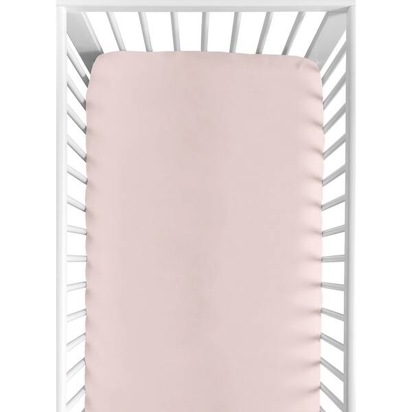 slide 2 of 6, Solid Blush Pink Girl Fitted Crib Sheet Bohemian Modern Boho Chic Pastel Elegant Chic Mid Century Retro for Geometric Abstract Baby Girl/Basic - Blush Pink