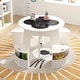 preview thumbnail 3 of 7, White 5 Piece Kids Table and Chair Set with Storage Stools Perfect for Organizing Toys, Books or Snacks - 27.5" x 27.5" x 19.5"