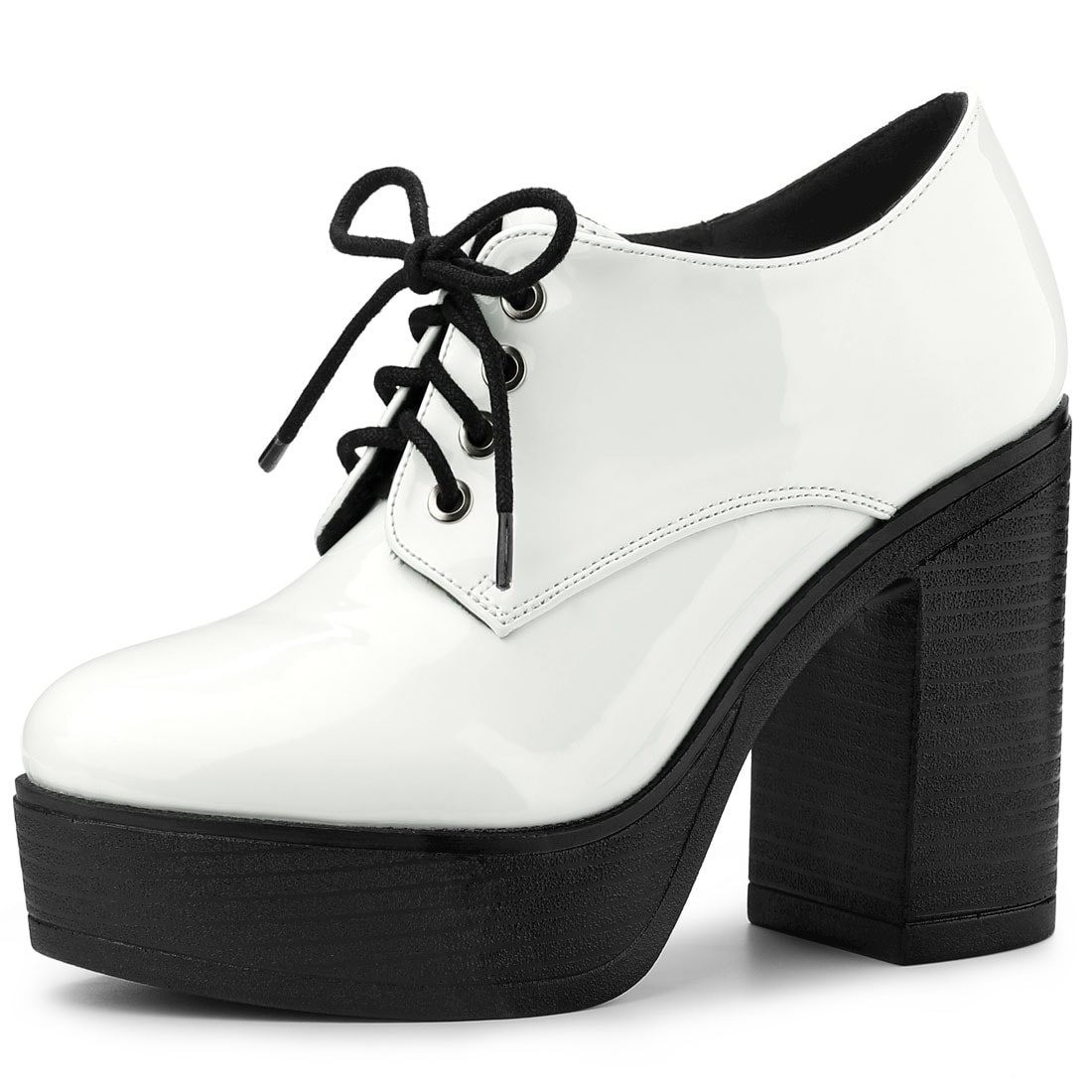 white ankle boots chunky heel