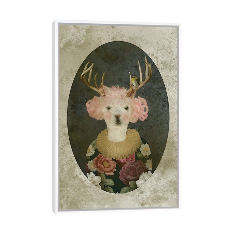 iCanvas "Francine Portrait- Light Background" by Caroline Keslassy Framed - White - 26x18