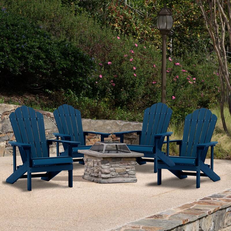 Clihome Outdoor Patio Slat HIPS Adirondack Chair