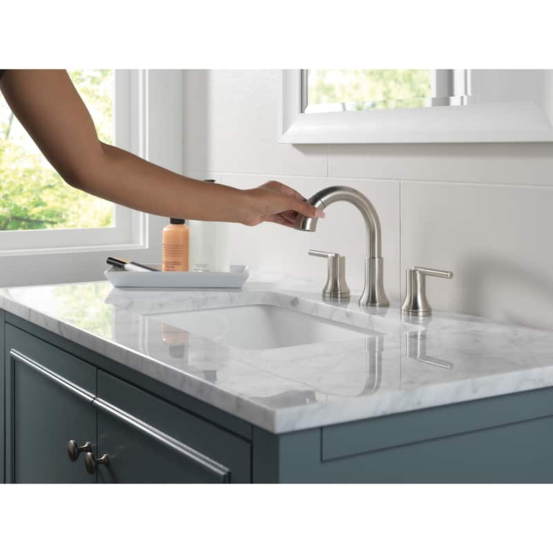 Delta 3559-PD-DST Trinsic 1.2 GPM Widespread Bathroom Faucet with Pull