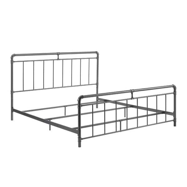 slide 2 of 12, Corvus Meitner Vintage Charcoal Metal Bed Charcoal - King