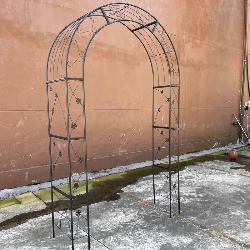 58'' x 19'' Metal Outdoor Garden Arch Trellis Climbing Plants Support