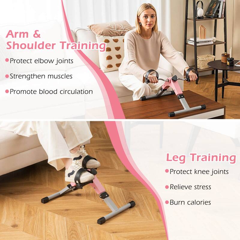 Costway Portable Desk Bike Peddler Machine with Adjustable Resistance - See Details