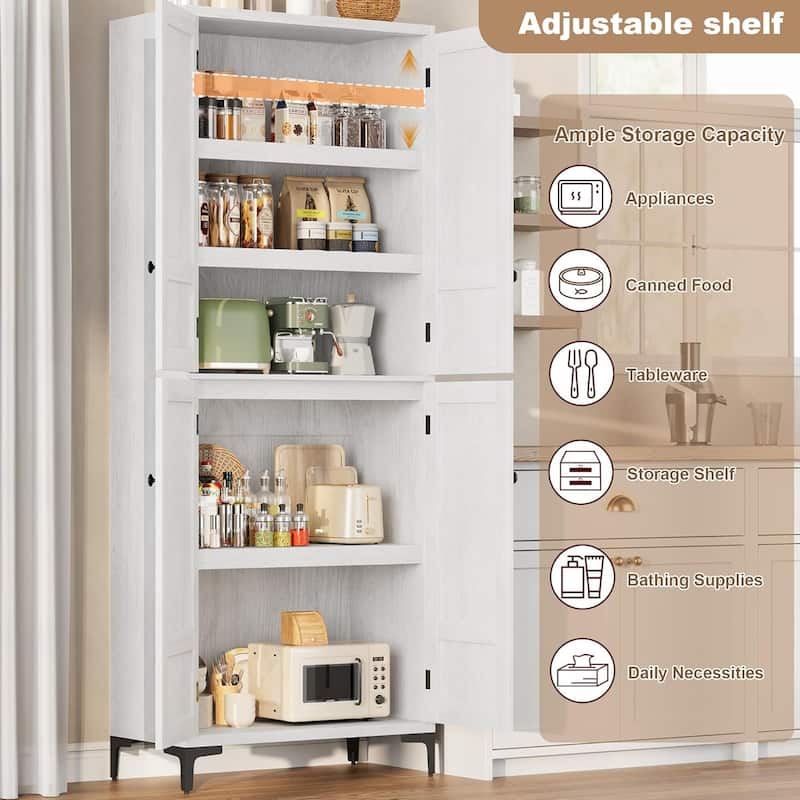 71 Inch Tall Storage Cabinet, 5 - Tier Kitchen Pantry Cabinet
