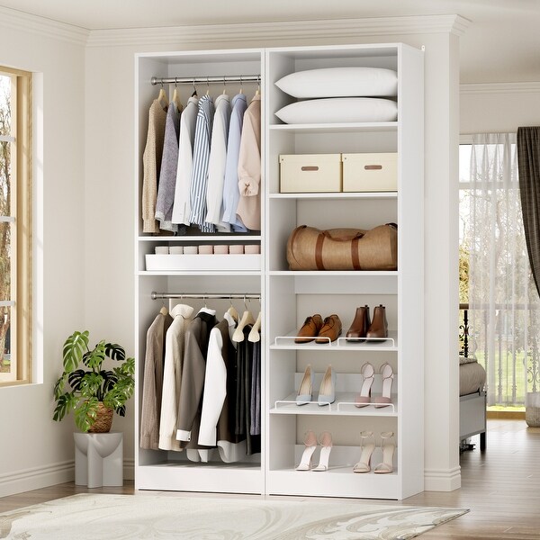 Cimly Set of 2 Freestanding Closet System with Shoe Racks