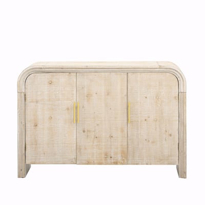 Retro Minimalist Curved Sideboard with Gold Handles and Adjustable Dividers