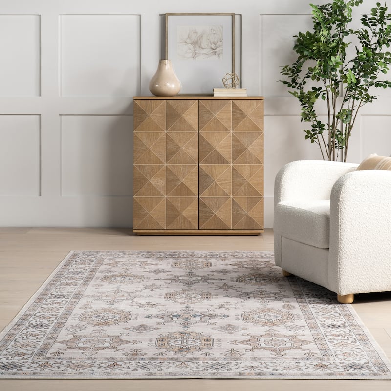 Nuloom Finley SpinClean Machine Washable Vintage Distressed Area Rug