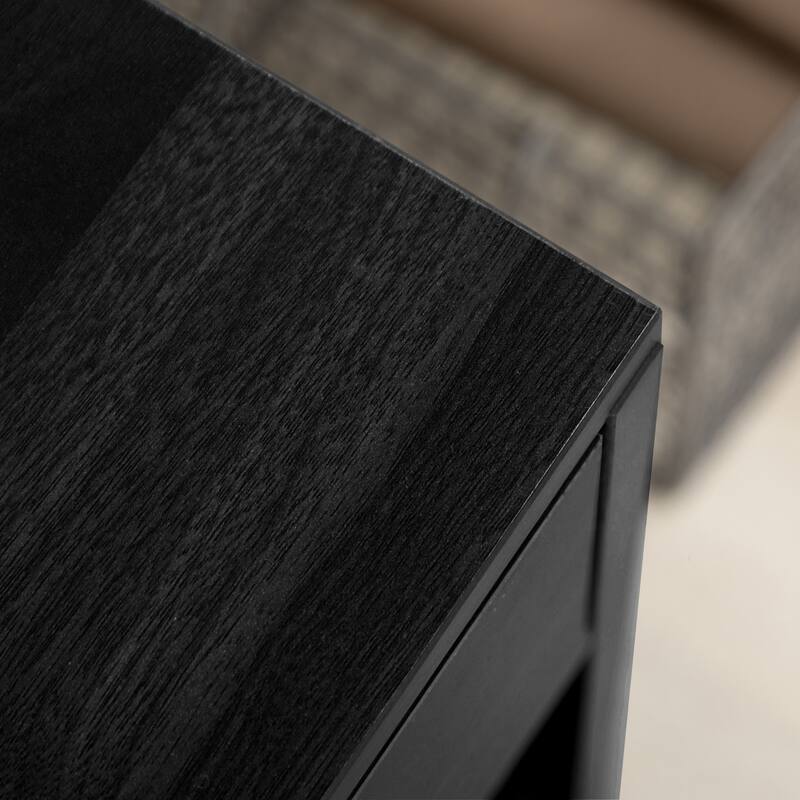 Rolling Printer Table Desk with Wheels and Adjustable Shelf